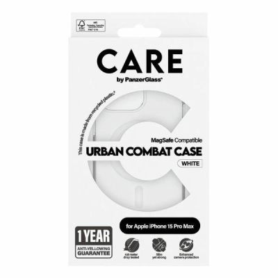 4. Etui CARE by PanzerGlass Urban Combat Case MagSafe na iPhone 15 Pro Max - białe