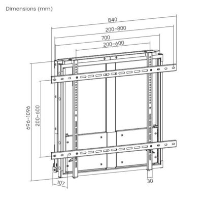12. Uchwyt ścienny do telewizora 60"-100"/1TFT góra-dół 1Przegubowy 90 kg sw sprzedaży detalicznej