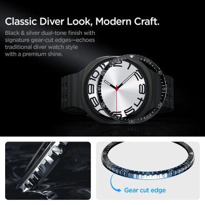 11. Nakładka Spigen Bezel Tune Diver na Samsung Galaxy Watch 8 44 mm - czarna