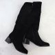 2. Kozaki damskie na obcasie ocieplane zamszowe czarne Jezzi MR2481-3