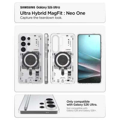 7. Etui Spigen Ultra Hybrid Mag MagSafe na Samsung Galaxy S26 Ultra Neo One - przezroczyste