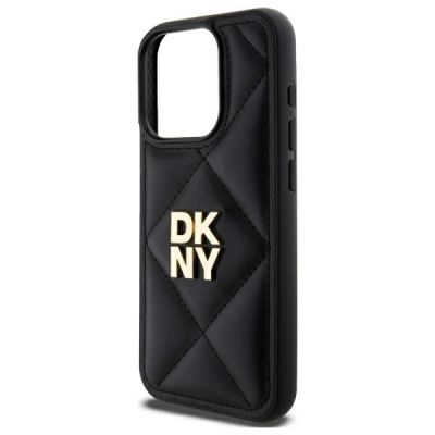 6. Etui DKNY Quilted Stack Logo na iPhone 15 Pro Max - czarne