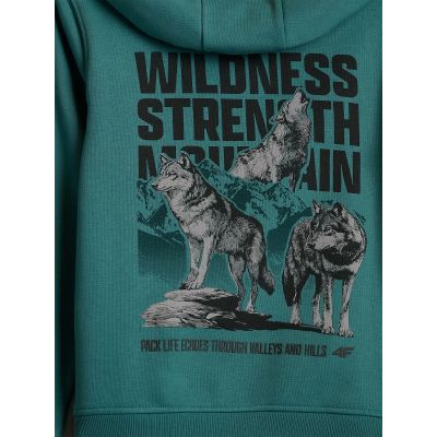 7. Bluza dresowa regular z kapturem chłopięca 4F 4FJKAW26TSWSM3153-46S