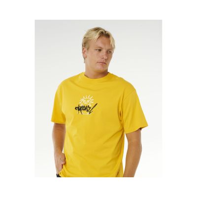6. Koszulka męska RIP CURL Inner Visions Rotten Sun Tee żółta