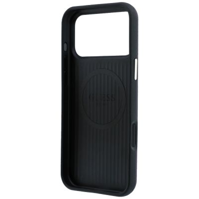 7. Etui Guess Kevlar Triangle Logo MagSafe na iPhone 17 Pro / 18 Pro - burgundowe