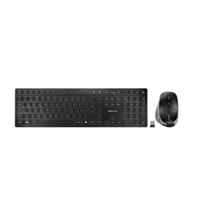 7. CHERRY DW 9500 SLIM klawiatura Dołączona myszka Uniwersalne RF Wireless + Bluetooth QWERTZ Niemiecki Czarny, Szary