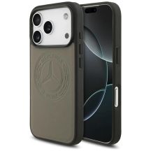 Etui Mercedes Leather Vintage Logo MagSafe na iPhone 17 Pro - beżowe