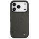 3. Etui Mercedes Leather Large Laurel Leave MagSafe na iPhone 17 Pro - czarno-szary