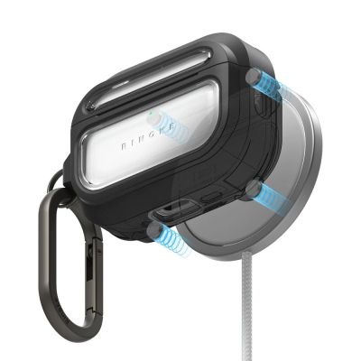 2. Etui Ringke UX Magnetic na AirPods Pro 3 - czarno-przezroczyste