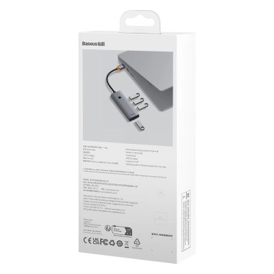 5. Hub USB-A Baseus UltraJoy Series 4xUSB-A 3.0 1xUSB-C 5V 50cm - szary