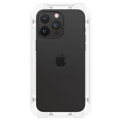 7. Szkło hartowane Spigen Glas.tR EZ Fit FC na iPhone 15 Pro - czarne 2 szt.