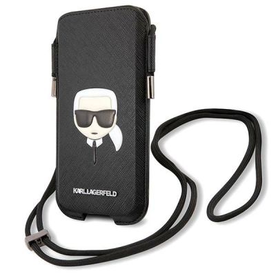 2. Torebka Karl Lagerfeld Saffiano Ikonik Karl's Head - czarna