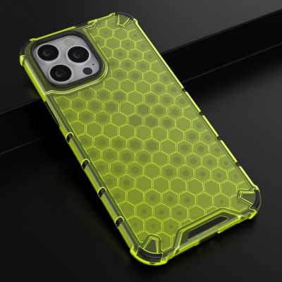 14. Honeycomb etui pancerny pokrowiec z żelową ramką iPhone 13 Pro Max zielony