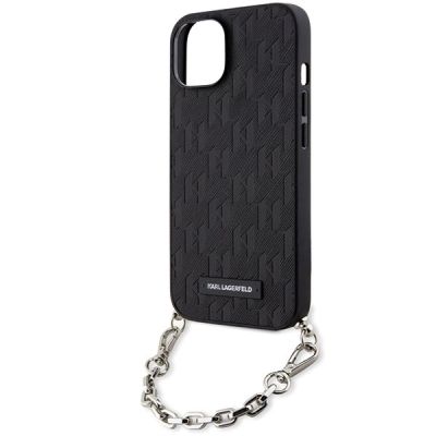5. Etui Karl Lagerfeld Saffiano Monogram Chain na iPhone 14 - czarne