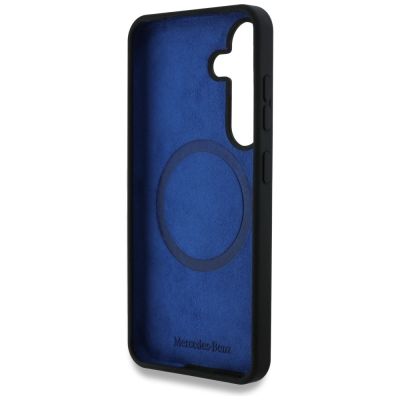 7. Etui Mercedes Silicone Contrasted Curves MagSafe na Samsung Galaxy S25 - czarne