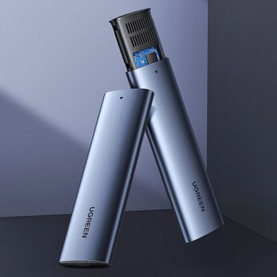 12. Ugreen kieszeń na dysk obudowa dysku twardego M.2 B-Key SATA 3.0 5Gbps szary + kabel USB Typ C (CM400)