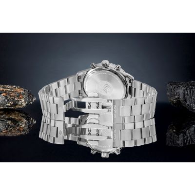 6. Zegarek Męski Giewont Chronograph Sapphire Srebrno Niebieski GW4580-B3