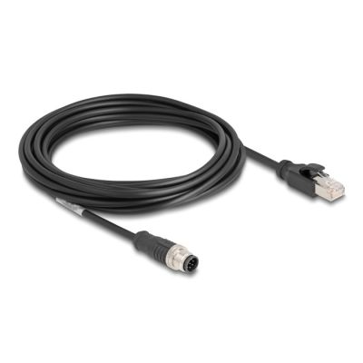 4. DeLOCK Kabel M12 A-coded 8 pin, męski na RJ45 męski PVC, 5 m