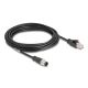 4. DeLOCK Kabel M12 A-coded 8 pin, męski na RJ45 męski PVC, 5 m