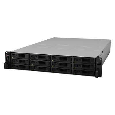 2. NAS Synology RS3618xs; 2U RACK; 12x (3.5" SATA HDD/2.5" SATA HDD); Intel Xeon D-1521; 8 GB DDR4 ECC UDIMM (max. 64GB), 4x 1GbE RJ-45