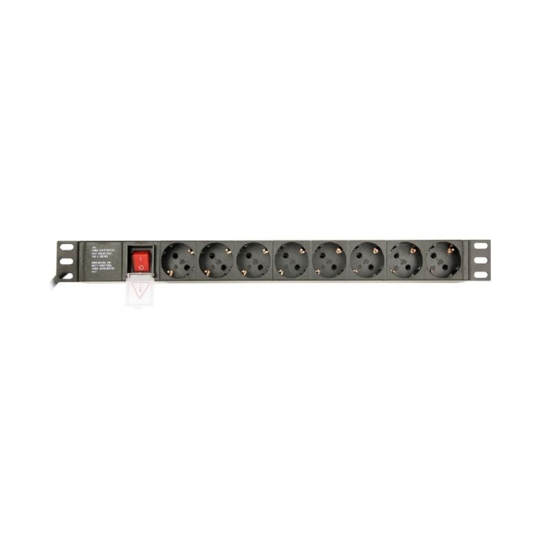 2. GEMBIRD LISTWA ZASILAJĄCA RACK 19" PDU EG-PDU-014-C14 1U, 10A, 8X SCHUKO, WTYK C14, KABEL 3M