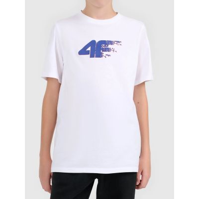 T-shirt z nadrukiem chłopięcy 4F 4FJWAW26TTSHM3515-10S