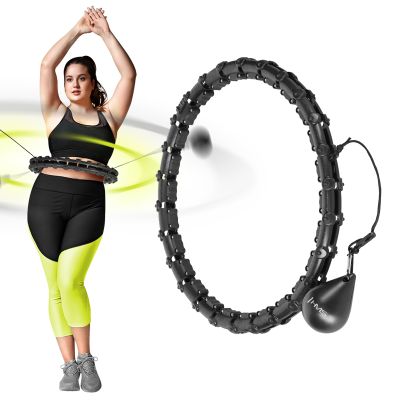 3. Zestaw Hula Hop HHW11 BLACK z wypustkami i obciążnikiem + pas BR163 BLACK PLUS SIZE HMS