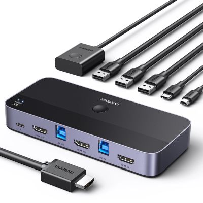 2. Przełącznik KVM Ugreen CM664 HDMI switch 2w1 - czarny