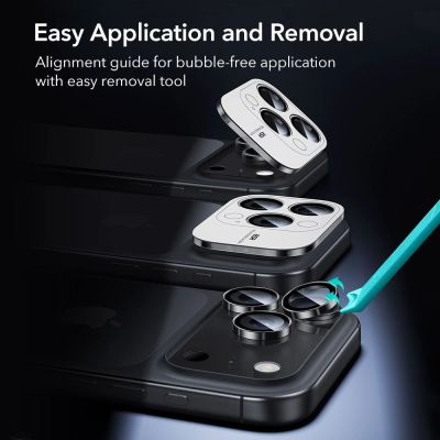 8. Osłona aparatu ESR Armorite na iPhone 14 Pro / Pro Max / 15 Pro / Pro Max / 16 Pro / Pro Max / 17 Pro / Pro Max - czarna