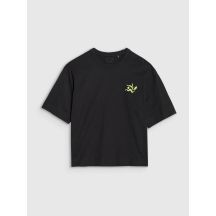 T-shirt regular z nadrukiem damski 4F 4FWSS25TTSHF1967-20S
