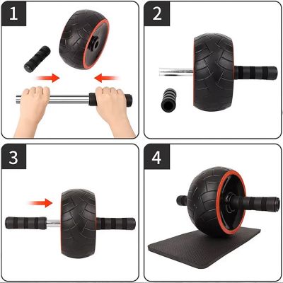 6. Kółko do ćwiczeń Wozinsky WKDC-17 do mięśni brzucha ab wheel z matą - czarne