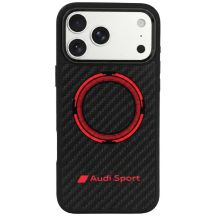 Etui Audi RSQ Carbon Fiber Sport Red Circle MagSafe na iPhone 18 Pro Max / 17 Pro Max - czarne