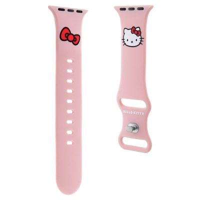 3. Pasek Hello Kitty Silicone Kitty Head na Apple Watch 38/40/41mm - różowy