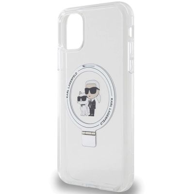 6. Etui Karl Lagerfeld Ring Stand Karl&Choupettte MagSafe do iPhone 11 / Xr - białe