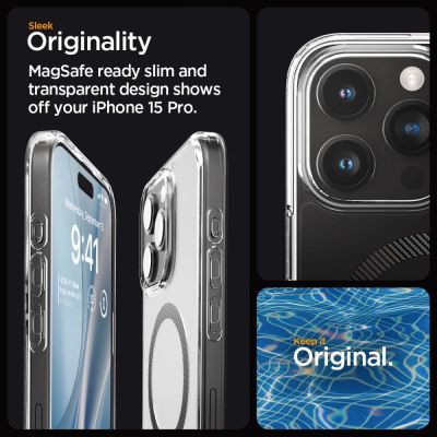11. Etui Spigen Ultra Hybrid Mag z MagSafe na iPhone 15 Pro - szare