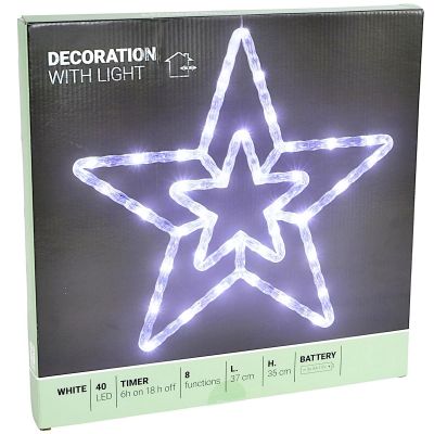 5. GWIAZDA DEKORACYJNA Z PODŚWIETLENIEM 40LED 35CM BIAŁA