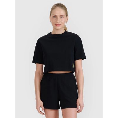 Damski t-shirt crop top 4F 4FWSS25TTSHF1977-20S