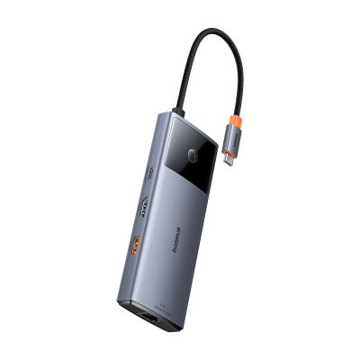7. HUB USB 6w1 Baseus Metal Gleam Series II USB-A/USB-C/USB-C PD/HDMI/RJ45 - czarny
