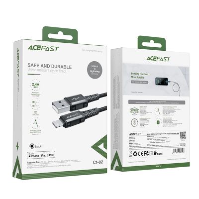 5. Acefast kabel MFI USB - Lightning 1,2m, 2,4A czarny (C1-02 black)