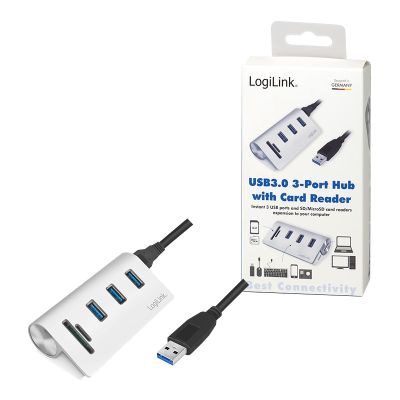 10. LogiLink CR0045 huby i koncentratory USB 3.2 Gen 1 (3.1 Gen 1) Type-A 5000 Mbit/s Srebrny