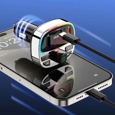 3. Transmiter Dudao R2PRO+ z portami ładowania PD25W Bluetooth 5.3 RGB - czarno-srebrny