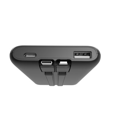 5. GEMBIRD POWERBANK O POJEMNOŚCI 10000MAH Z WYŚWIETLACZEM LCD ZINTEGROWANYMI KABLAMI SZYBKIM ŁADOWANIEM QC3.0 20W
