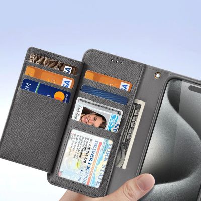 8. Etui skórzane Dux Ducis Lawa na iPhone 15 Pro Max - szare