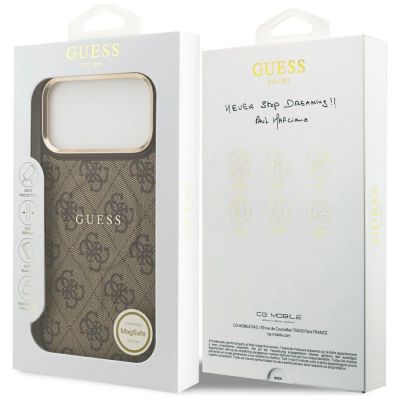 8. Etui Guess 4G PU Classic Logo MagSafe na iPhone 17 Pro Max - brązowe