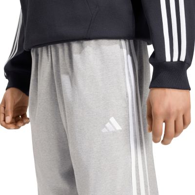 4. Spodnie męskie adidas Essentials 3-Stripes Single Jersey Tapered Open Hem szare KY4215