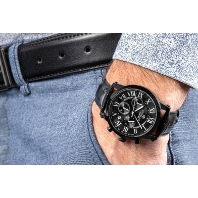 4. Zegarek Męski Giewont Chronograph Sapphire Czarny GW6260-A3