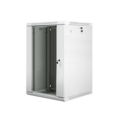 4. Szafa montażowe Lanberg WF01-6618-10S (18U; 900mm / 600mm / 600 mm; wisząca; Szklane; 19''; kolor szary)