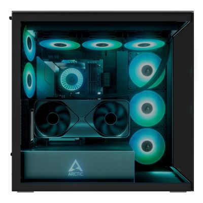 11. Obudowa Arctic Xtender Schwarz z oknem z GPU mountem
