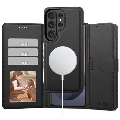Etui Tech-Protect Wallet MagSafe na Samsung Galaxy S26 Ultra - czarne matowe