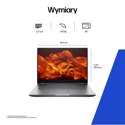 3. HP ZBook Fury G1i 18 Ultra 7 265HX vPro 18.0"WQXGA IPS 500nits 165Hz AG 32GB DDR5 5600 SSD1TB RTX Pro 3000_12GB Cam IR 5 Mpx AI 99Wh W11Pro 3Y OnSite
